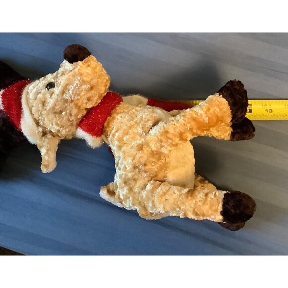 Vtg 2002 King Plush Christmas Reindeer Plush Toy Santa Hat & Scarf Ages 3+ 12” - Picture 7 of 7